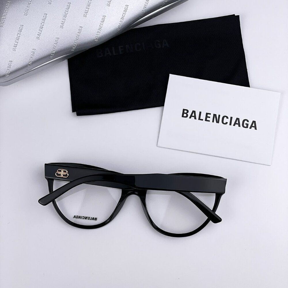 SALE! NEW Balenciaga Everyday BB0064O 001 Black Demo Cat Eye Women Eyeglasses - Picture 10 of 10